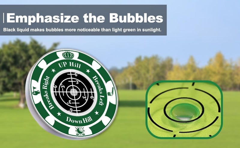 Tsocent Golf Green Reader, 2 Pack Ball Marker for Putting Green with High Precision Horizontal Bubble, Golf Accessories Putt Aid Tool with Hat Clip, Present for Men Women - Image 2